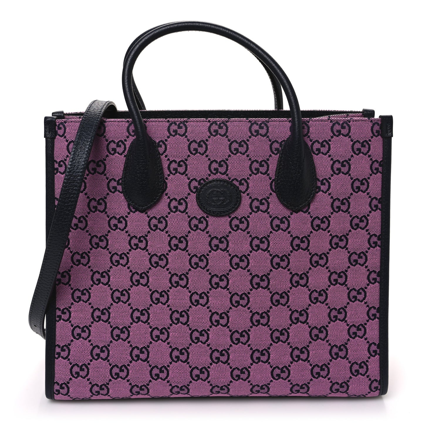 Monogram Multicolor Textured Dollar Calfskin Small Retro Interlocking G Tote Bag Pink Blue