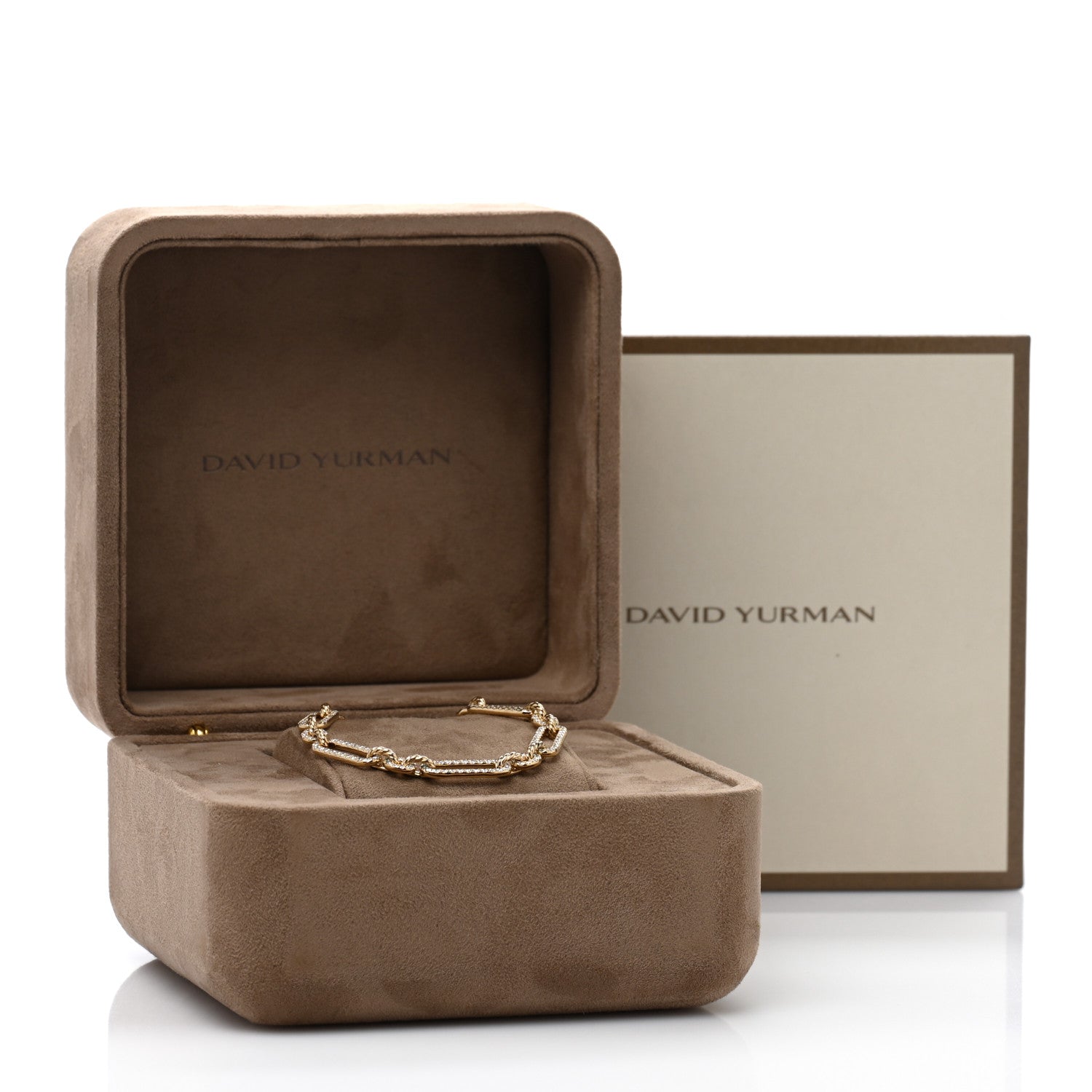 David Yurman 18K Yellow Gold Diamond 6.5mm Lexington Chain Bracelet 4 of 4