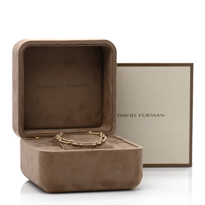 David Yurman 18K Yellow Gold Diamond 6.5mm Lexington Chain Bracelet 4 of 4
