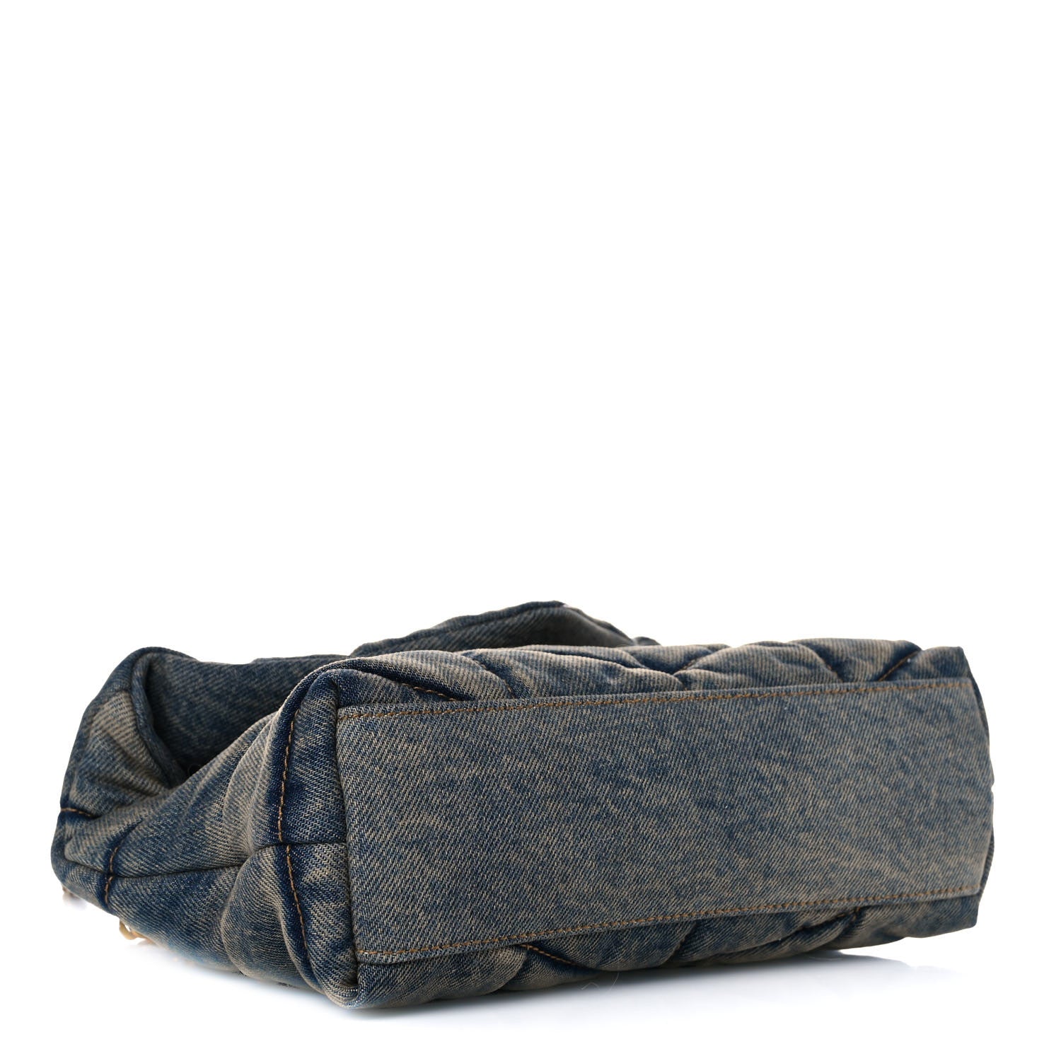 Saint Laurent Denim Quilted Toy Loulou Puffer Monogram Chain Satchel Blue Black 4 of 10