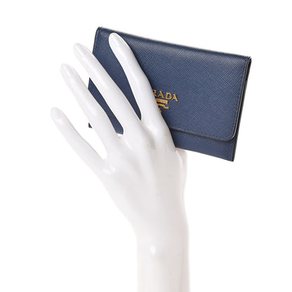 Prada Saffiano Metal Flap Wallet Bleuette 2 of 7