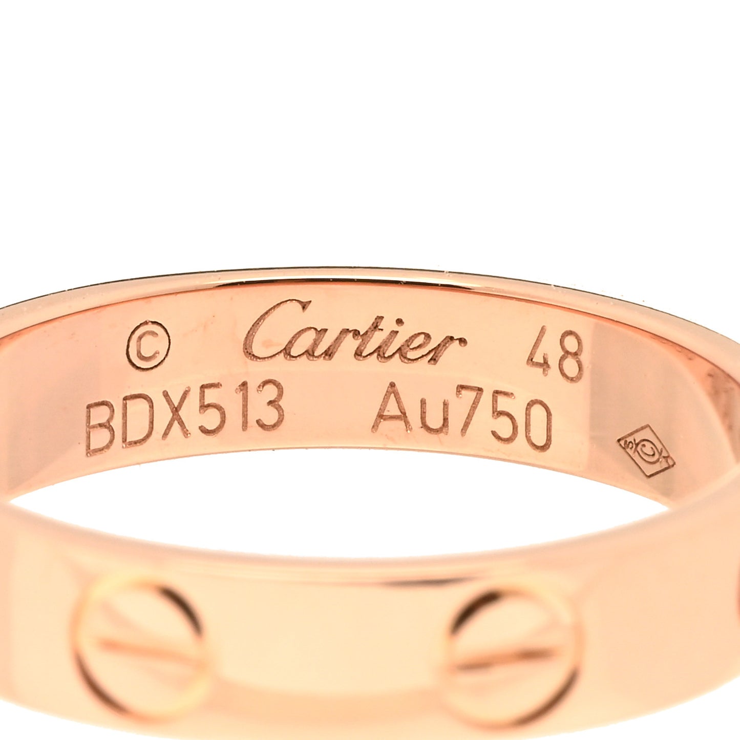 18K Pink Gold 3.5mm LOVE Wedding Band Ring 48 4.5
