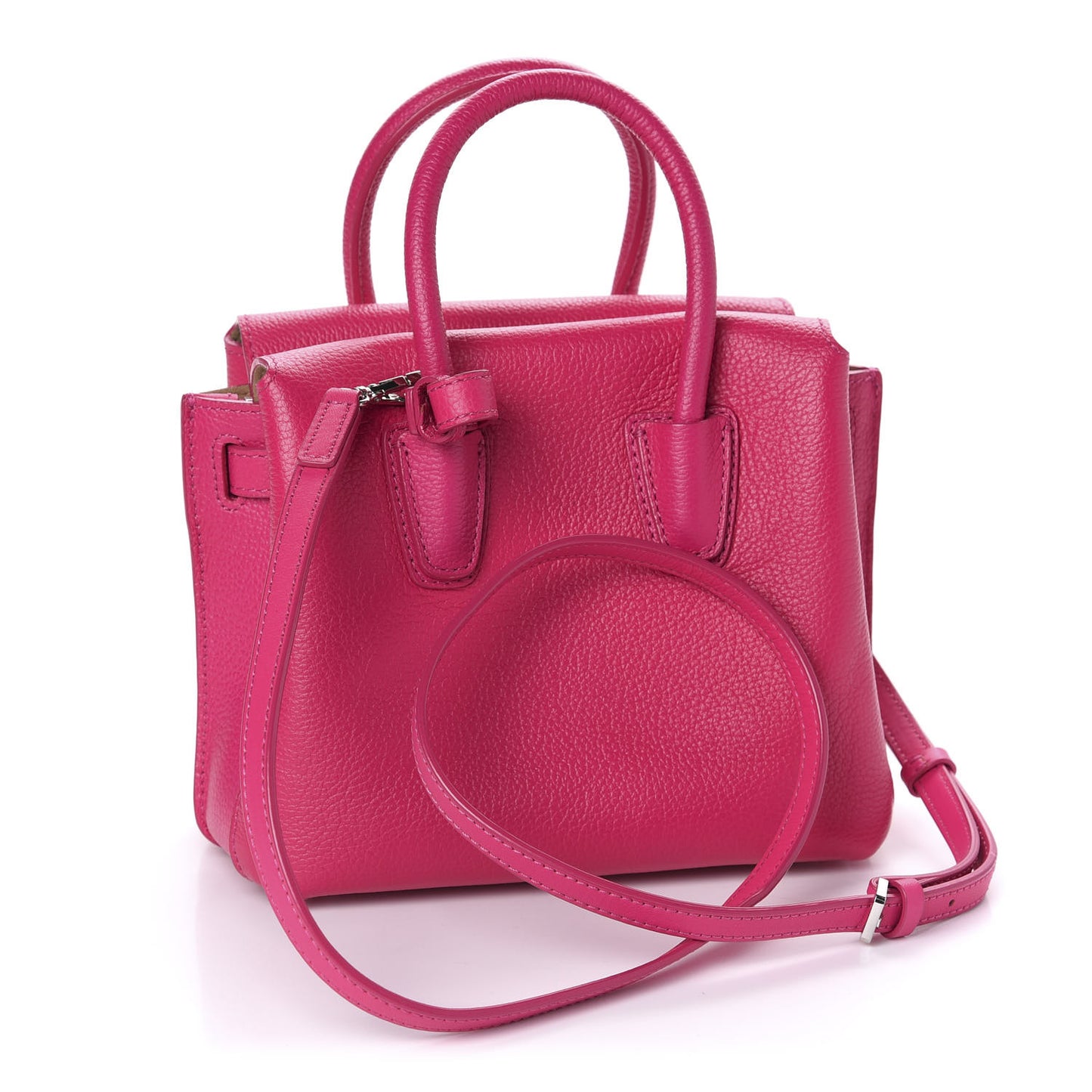 Grained Calfskin Mini Milla Tote Beetroot Pink