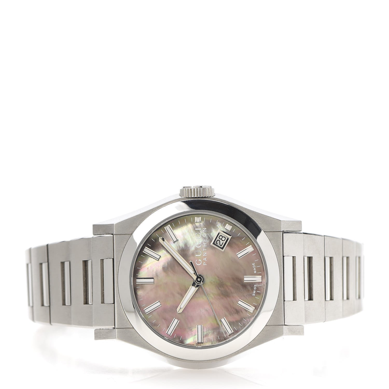 Gucci Stainless Steel Black Mother of Pearl 36mm Pantheon Quartz Watch 3 of 7