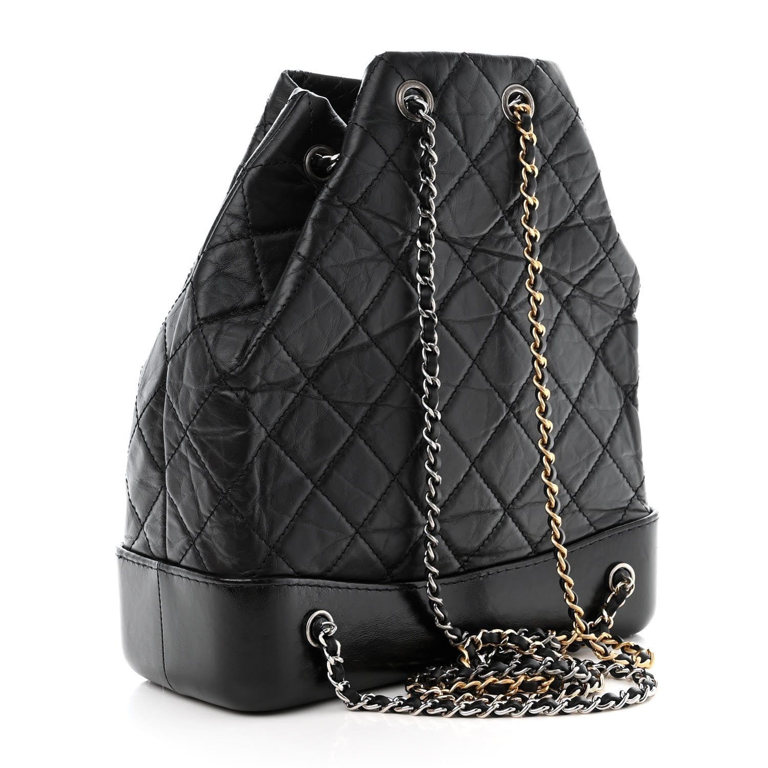 Chanel Aged Calfskin Quilted Gabrielle Backpack Black 3 of 11