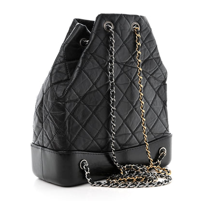 Chanel Aged Calfskin Quilted Gabrielle Backpack Black 3 of 11