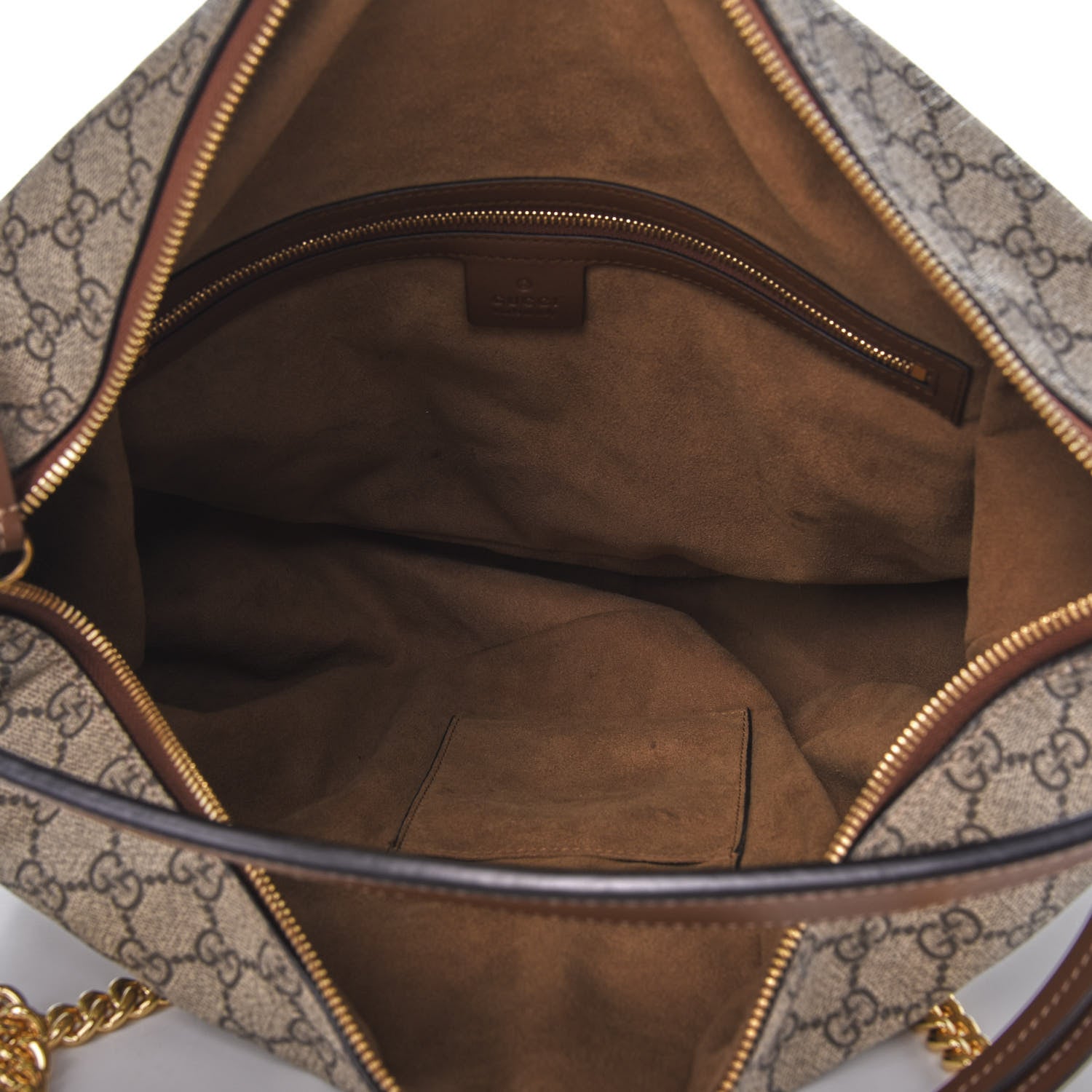 Gucci GG Supreme Monogram Large Linea A Hobo Light Brown 5 of 9