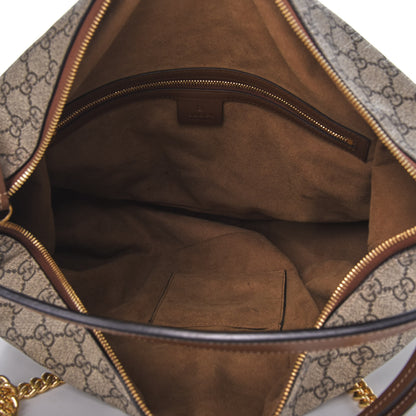 Gucci GG Supreme Monogram Large Linea A Hobo Light Brown 5 of 9