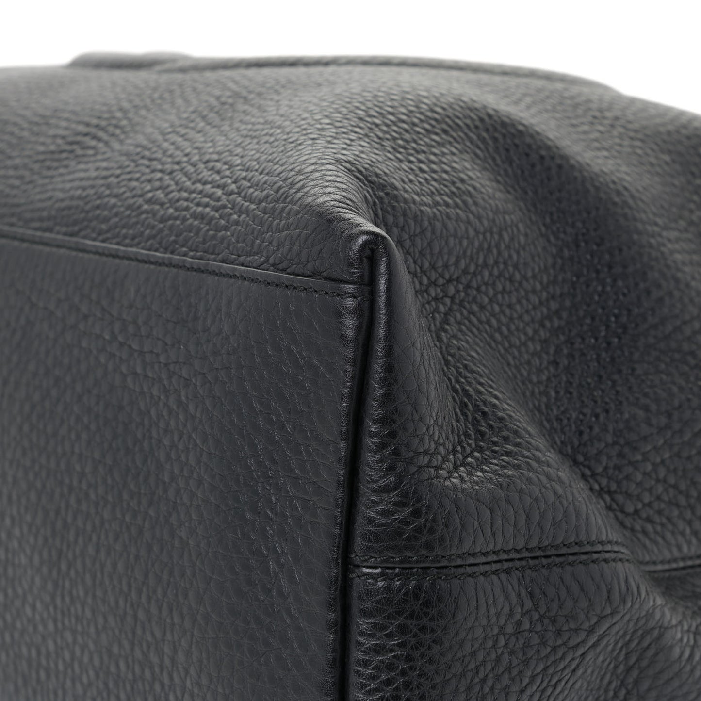 Pebbled Calfskin Medium Soho Chain Shoulder Bag Black
