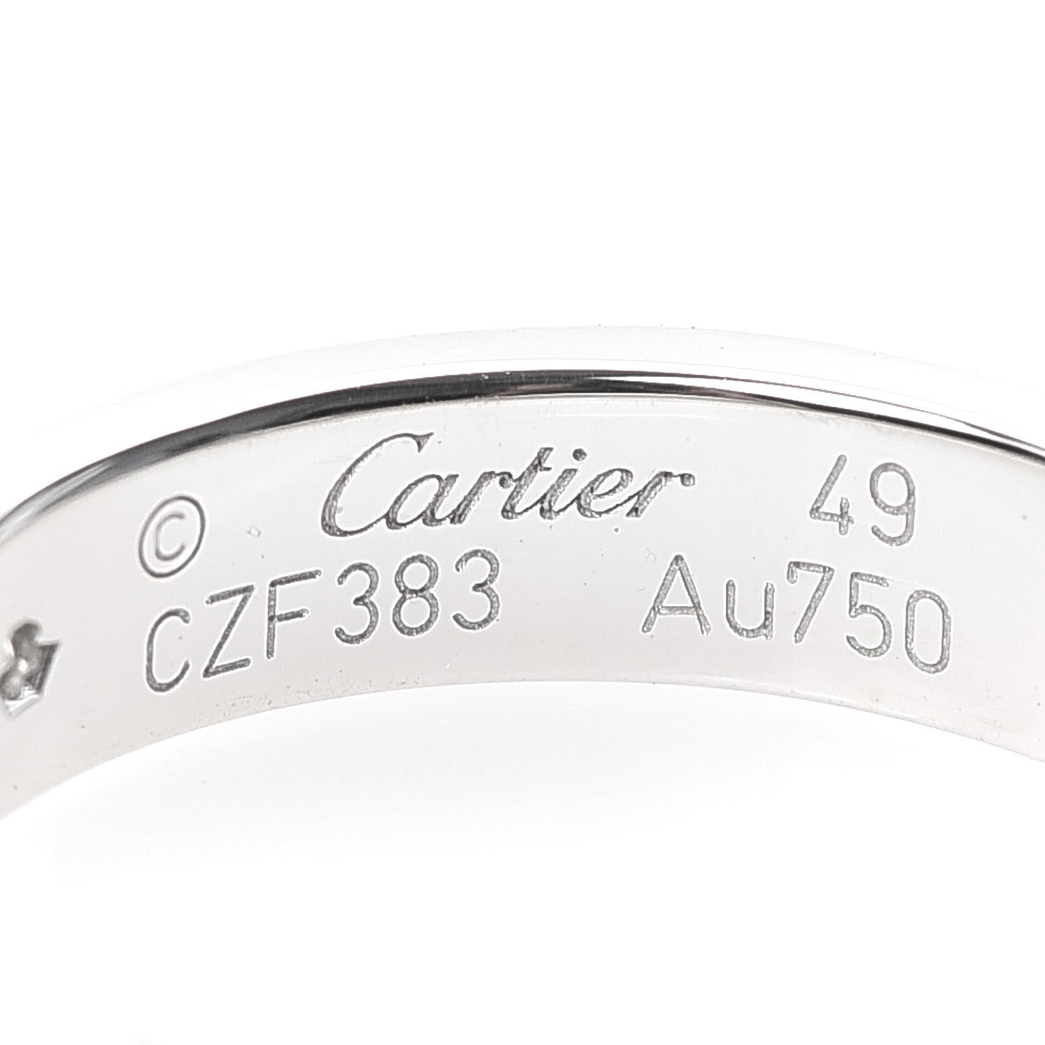 Cartier 18K White Gold Diamond 4mm LOVE Wedding Band Ring 49 4.75 4 of 6