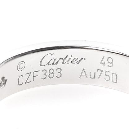 Cartier 18K White Gold Diamond 4mm LOVE Wedding Band Ring 49 4.75 4 of 6