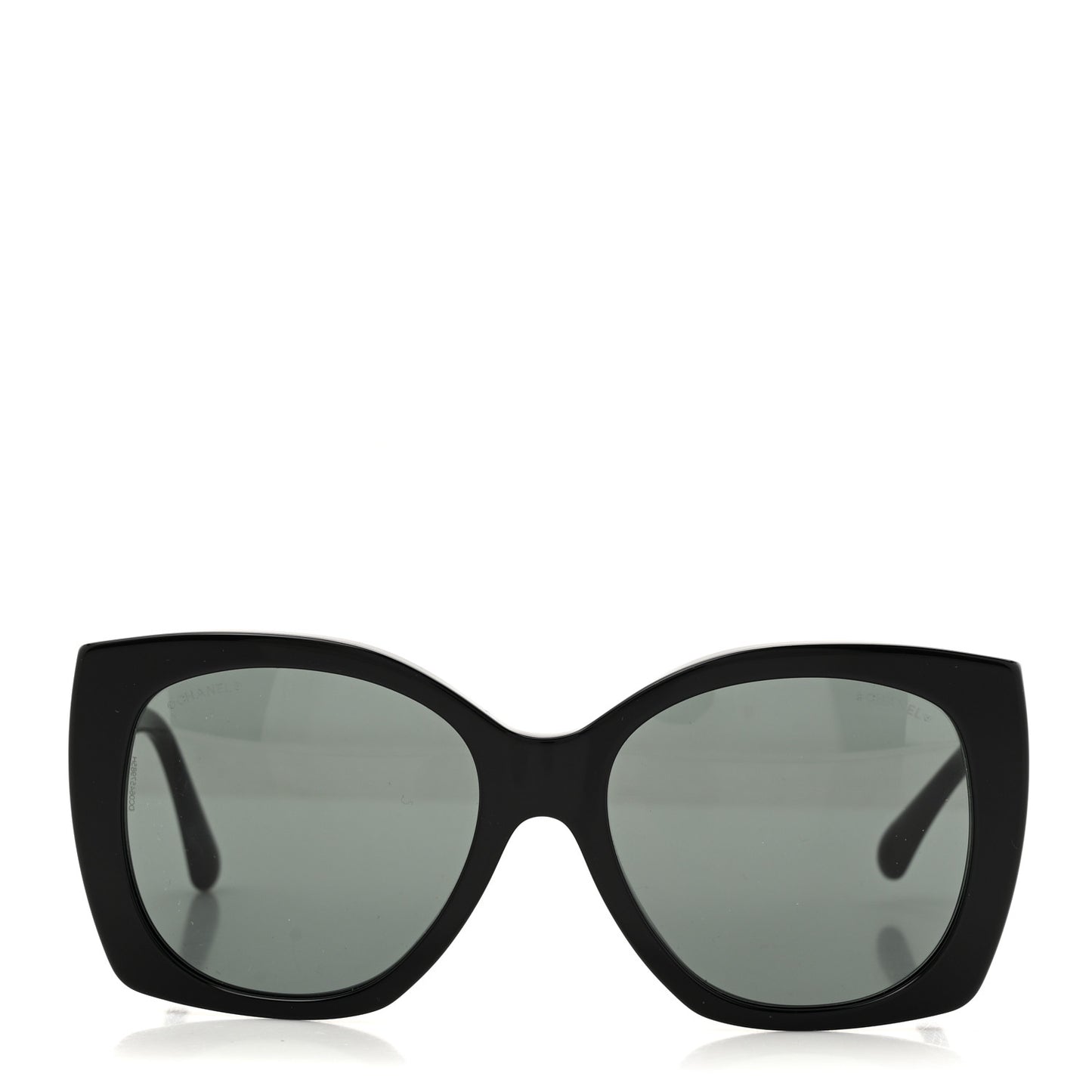 Acetate Square CC Heart Sunglasses 5519 Black