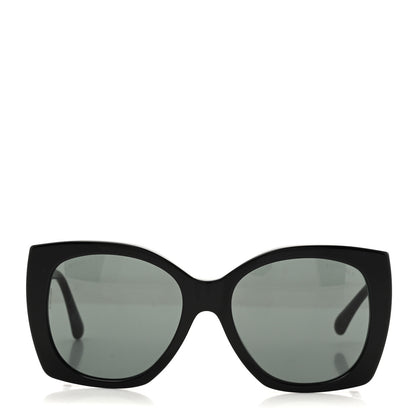 Chanel Acetate Square CC Heart Sunglasses 5519 Black 2 of 8