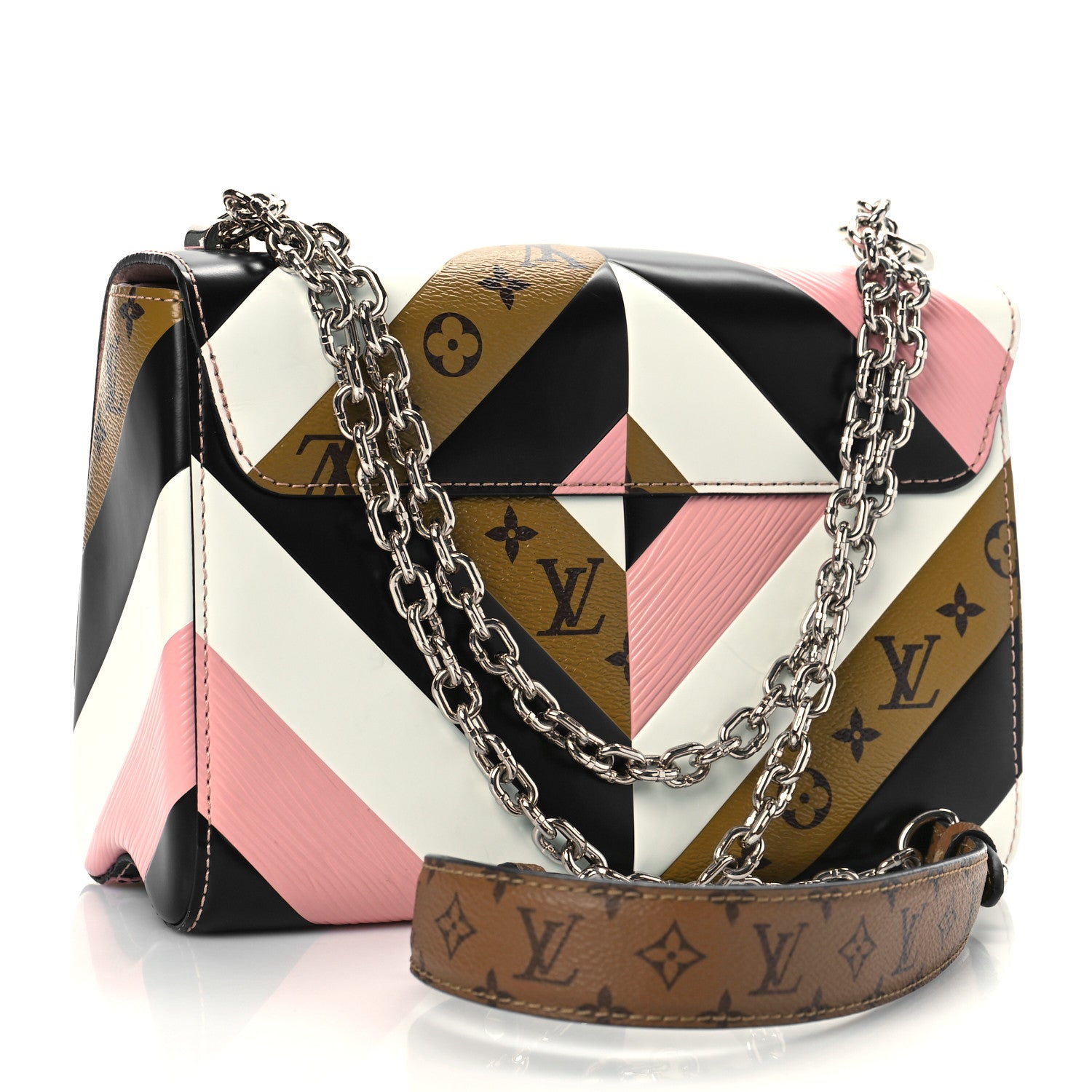 Louis Vuitton Epi Reverse Monogram Twist Shoulder Bag MM Rose Ballerine 2 of 8
