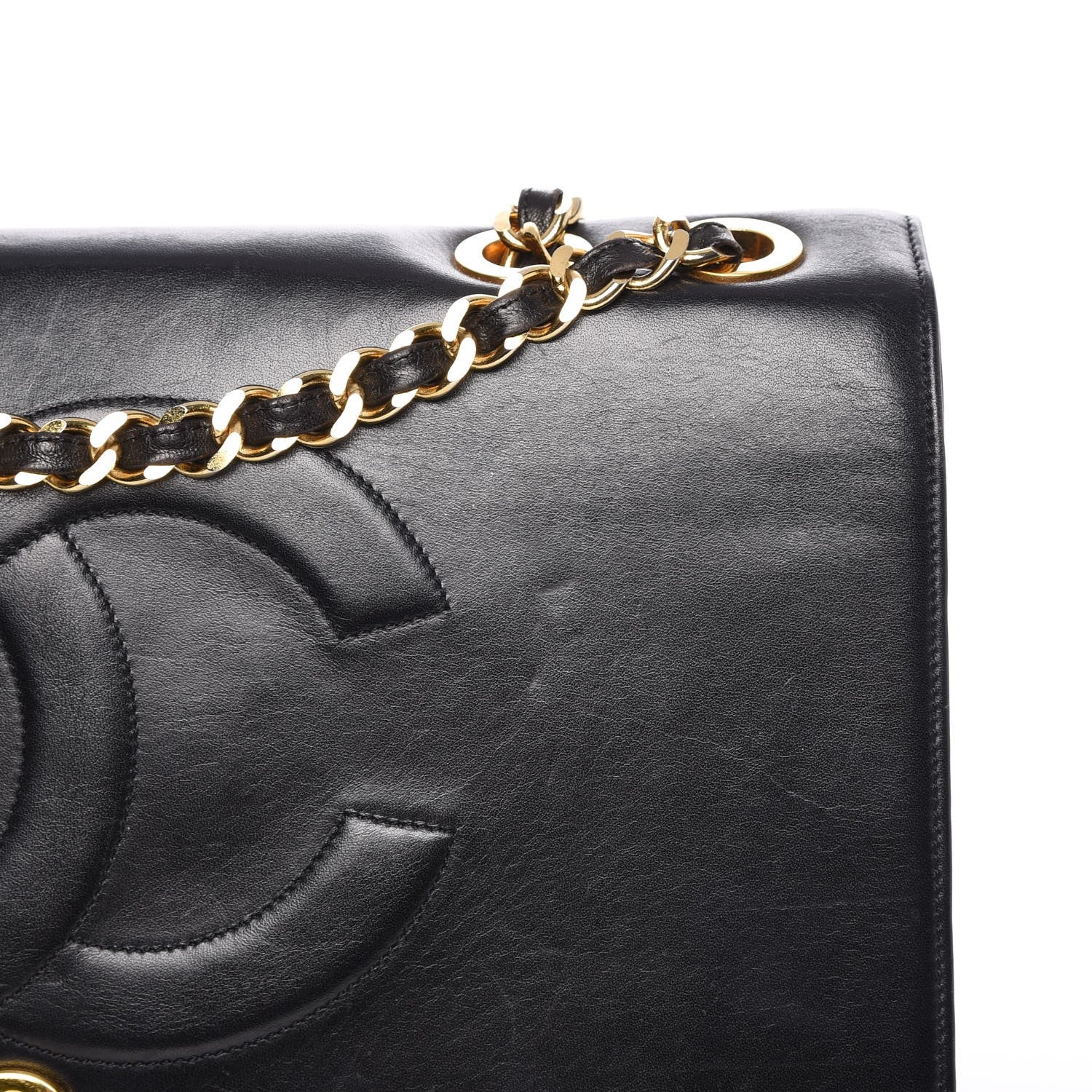Chanel Lambskin Quilted XL Jumbo Single Flap Black 19 of 21