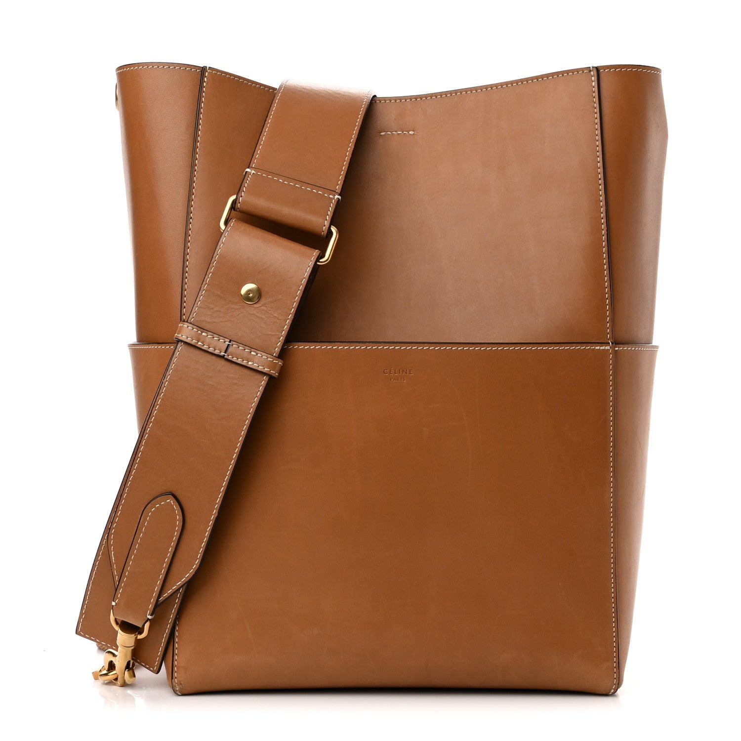 Celine Natural Calfskin Sangle Bucket Bag Light Camel 1 of 12