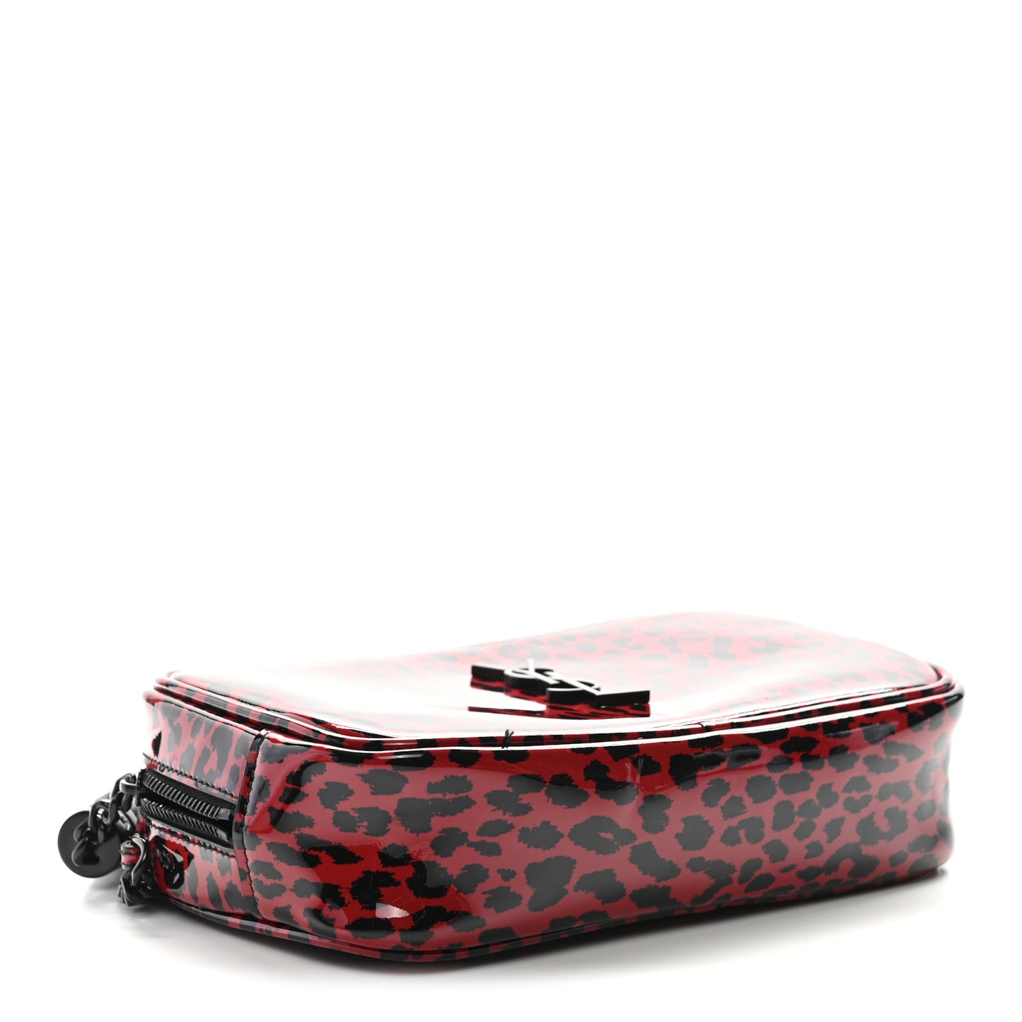 Patent Calfskin Leopard Print Monogram Mini Lou Camera Bag Red