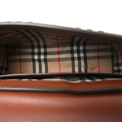 Burberry Grainy Calfskin Vintage Check Note Crossbody Bag Malt Brown 5 of 9