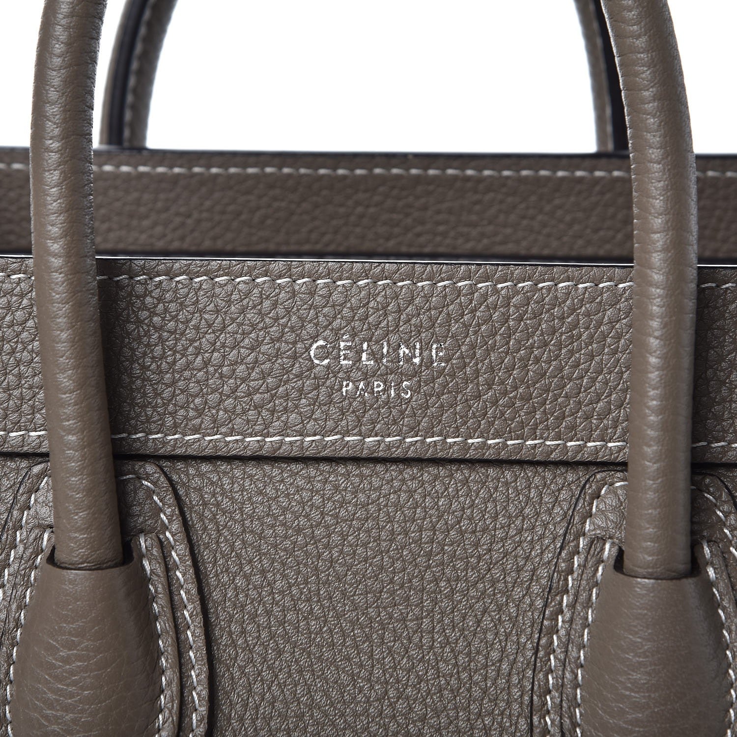 Celine Drummed Calfskin Nano Luggage Souris 8 of 12