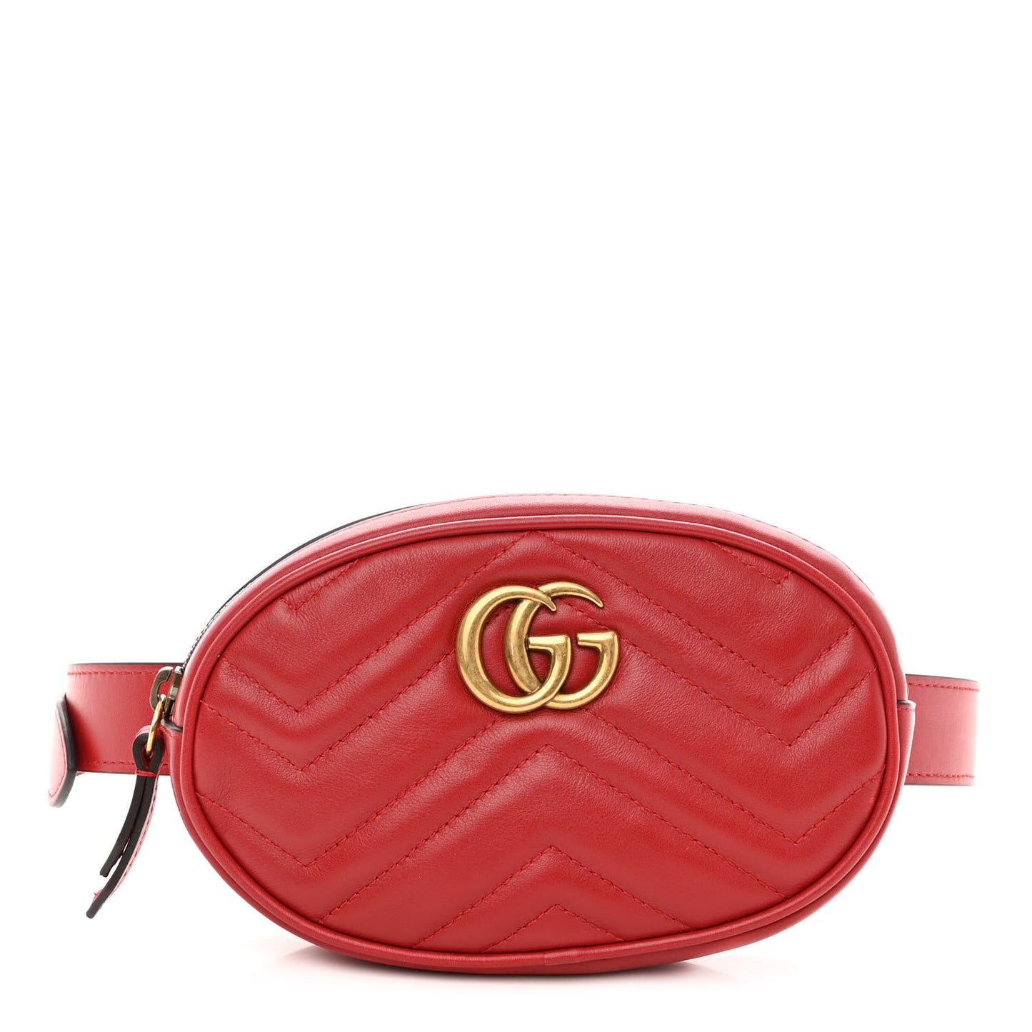 Calfskin Matelasse GG Marmont Belt Bag 85 34 Hibiscus Red