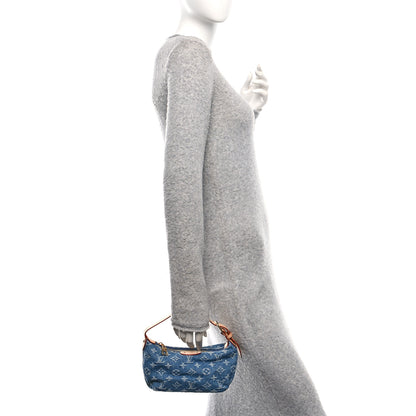 Louis Vuitton Monogram Denim Hills Pochette Blue 2 of 9