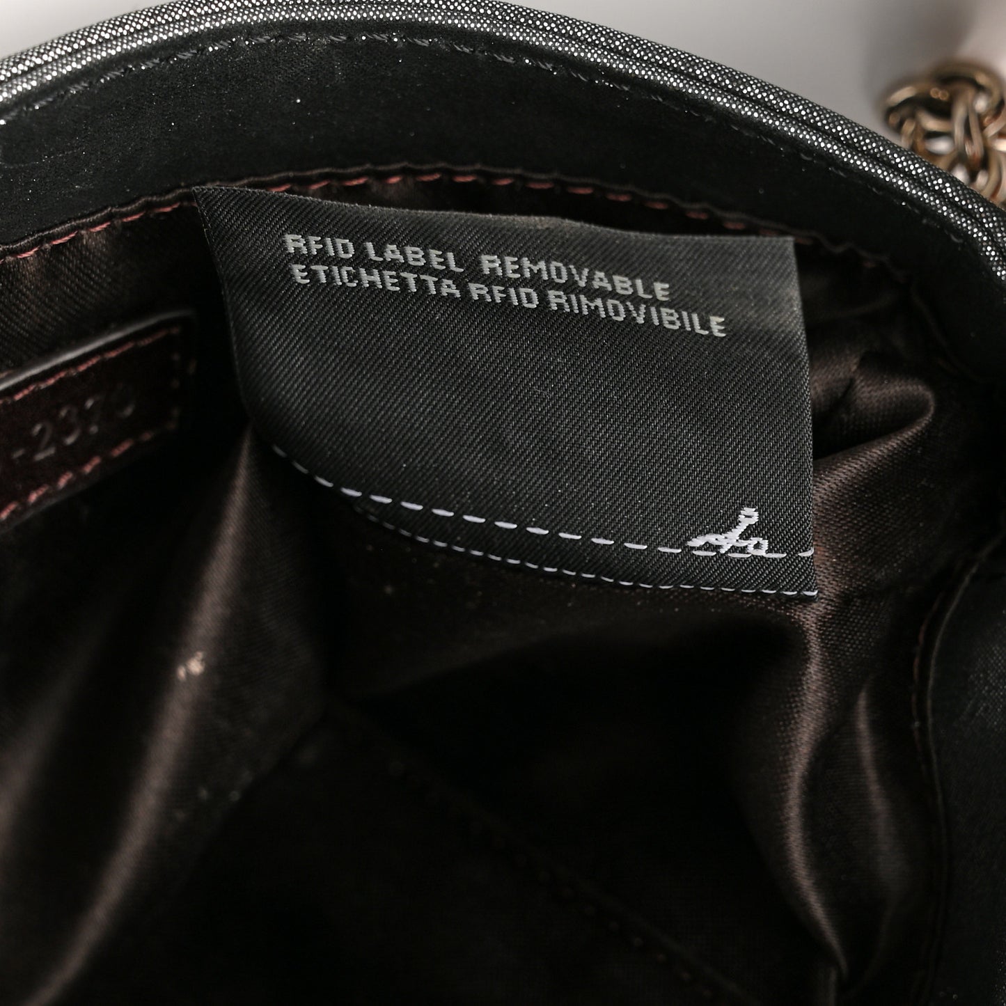Metallic Calfskin Mia Pochette Silver
