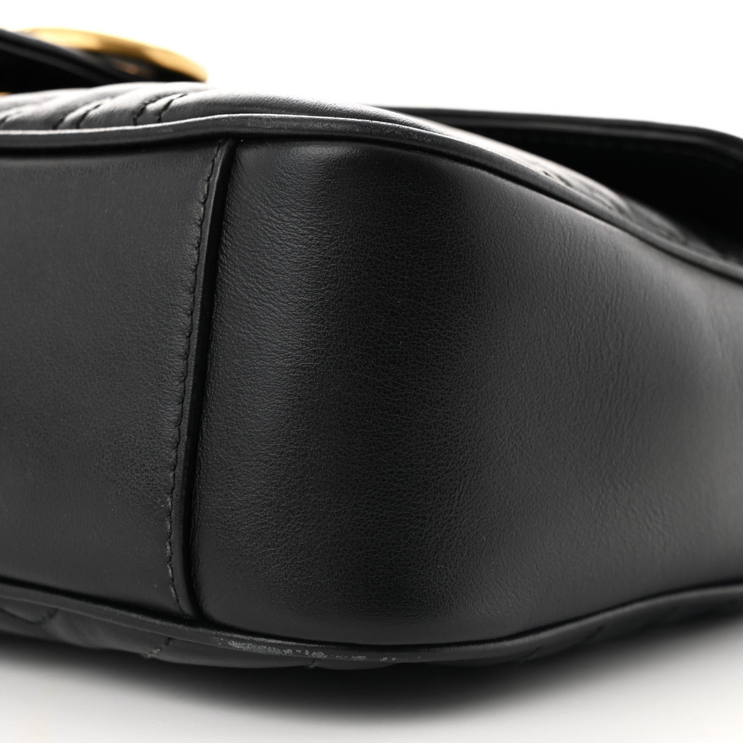 Calfskin Matelasse Small GG Marmont Shoulder Bag Black