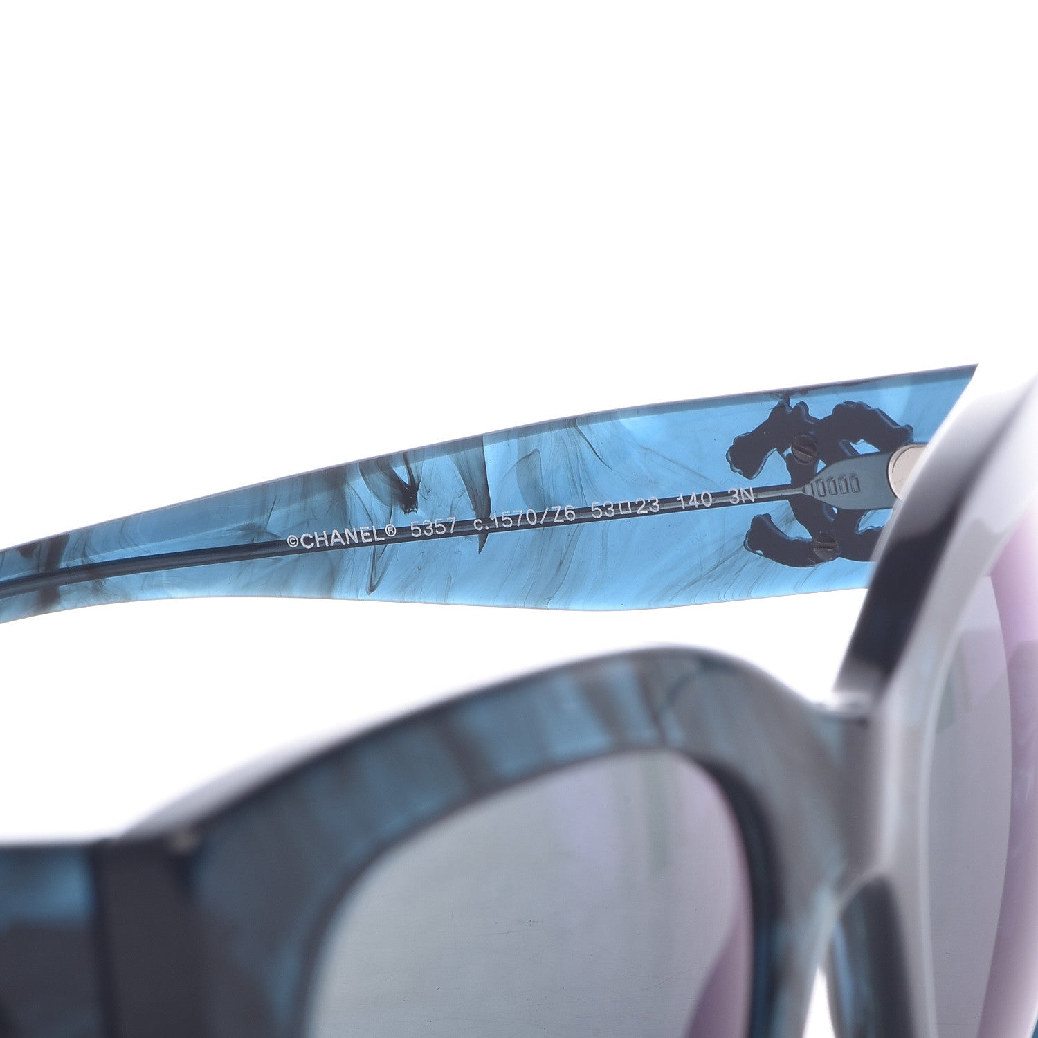 Chanel Acetate Mirror CC Square Fall Sunglasses 5357 Dark Blue 5 of 8