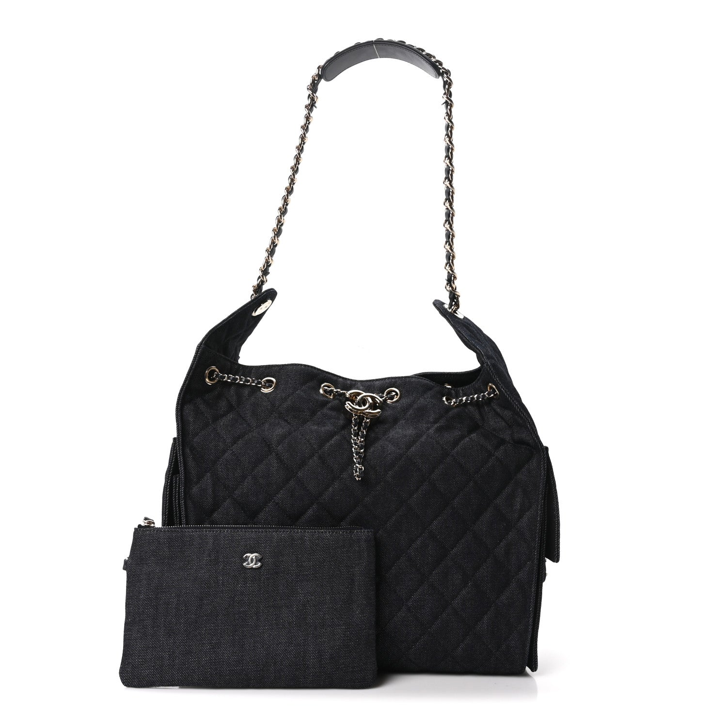 Chanel Denim Quilted Medium Chanel 25 Handbag Dark Blue 3 of 12