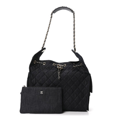 Chanel Denim Quilted Medium Chanel 25 Handbag Dark Blue 3 of 12