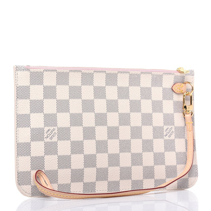 Louis Vuitton Damier Azur Neverfull MM GM Pochette Rose Ballerine 3 of 14