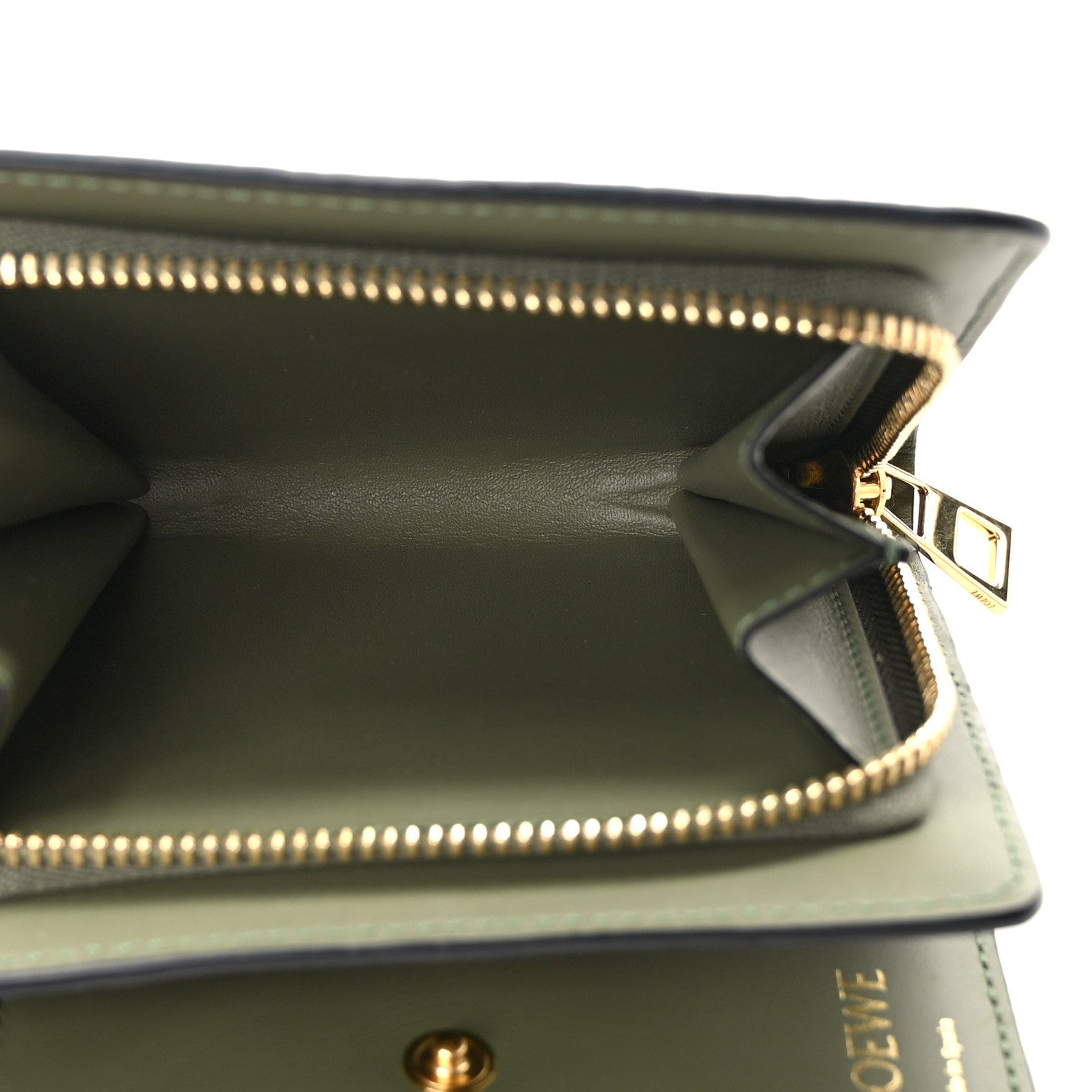 Loewe Calfskin Embossed Compact Wallet Avocado 5 of 7