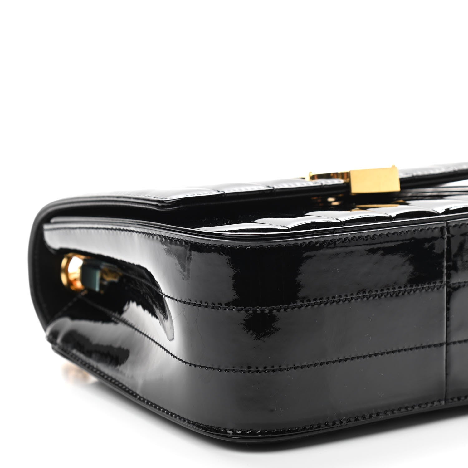 Saint Laurent Patent Calfskin Matelasse Monogram Medium Vicky Chain Bag Black 10 of 11