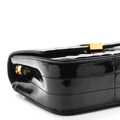 Saint Laurent Patent Calfskin Matelasse Monogram Medium Vicky Chain Bag Black 10 of 11
