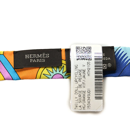 Hermes Silk La Source de Pegase Doll Twilly Orange Vif Jaune 3 of 3