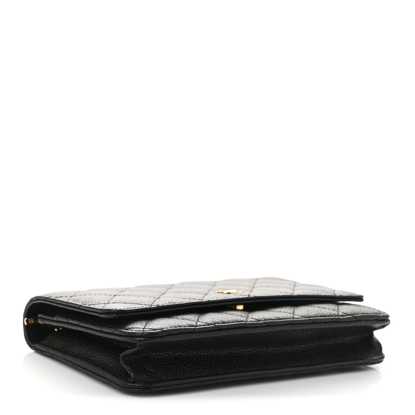 Caviar Quilted Wallet on Chain WOC Black
