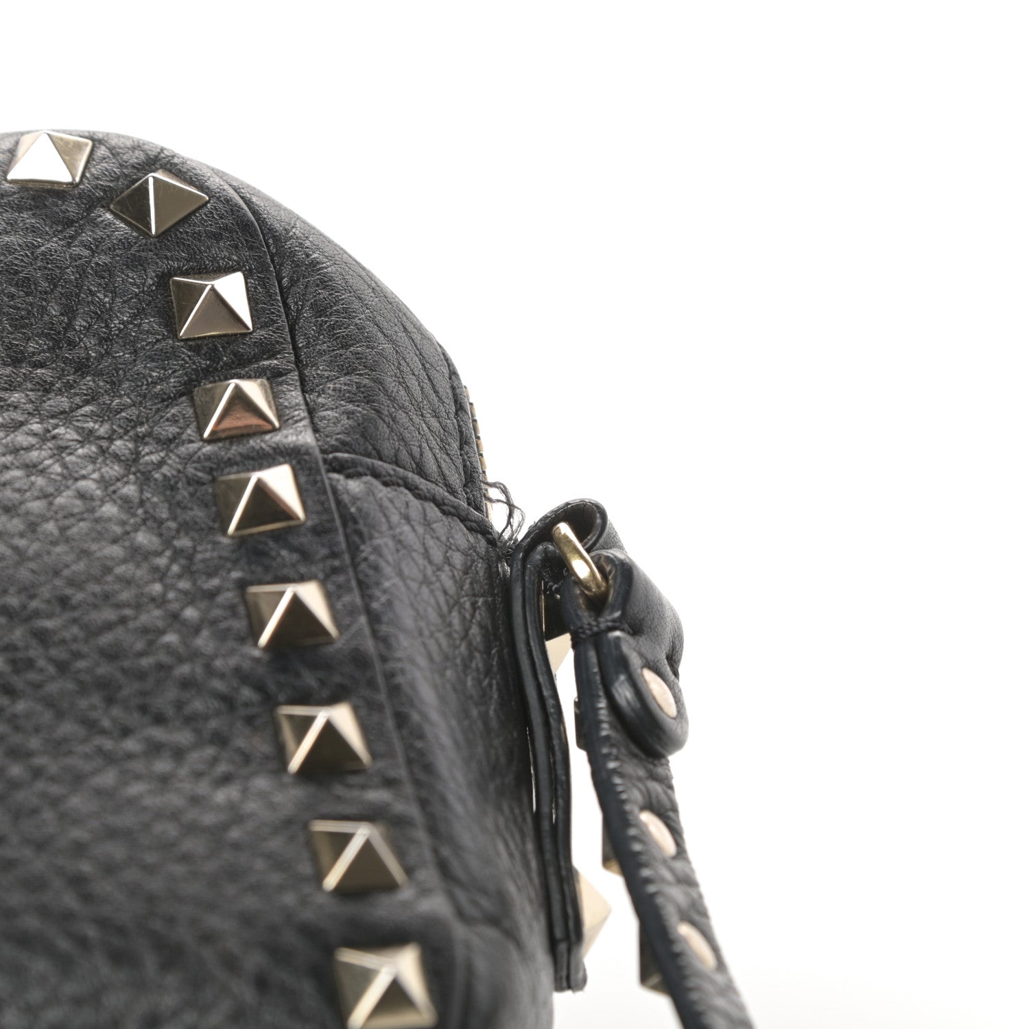 Valentino Garavani Pebbled Calfskin Rockstud Camera Crossbody Bag Black 16 of 16