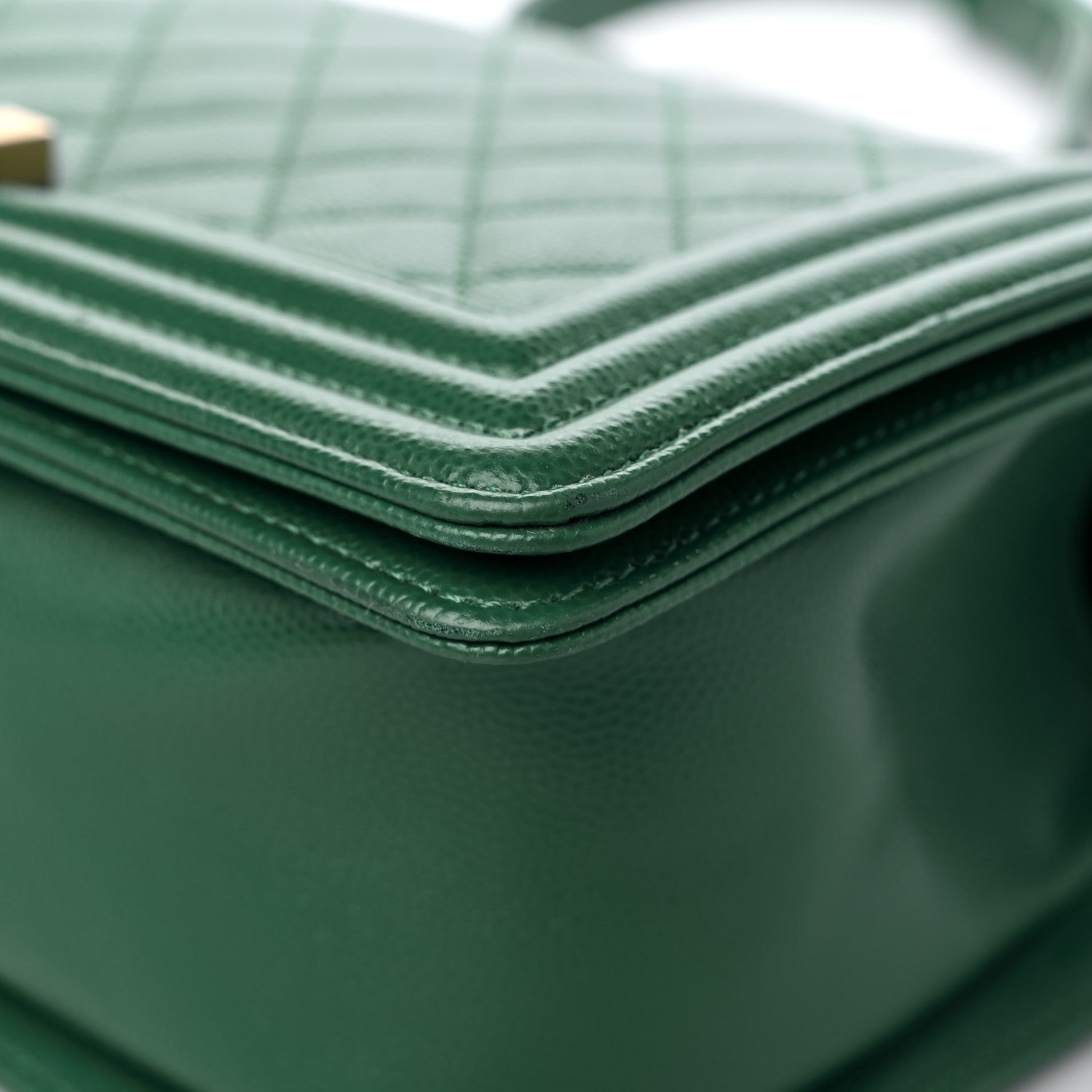 Chanel Caviar Quilted Medium Boy Flap Green 9 of 12