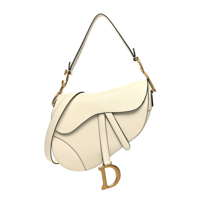 Christian Dior Grained Calfskin Saddle Bag With Strap Latte 1 of 11