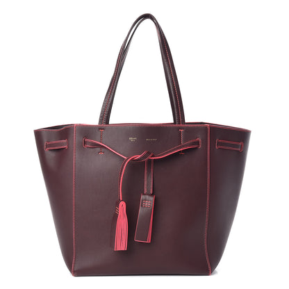 Celine Smooth Calfskin Small Tassel Cabas Phantom Burgundy Pink 1 of 14