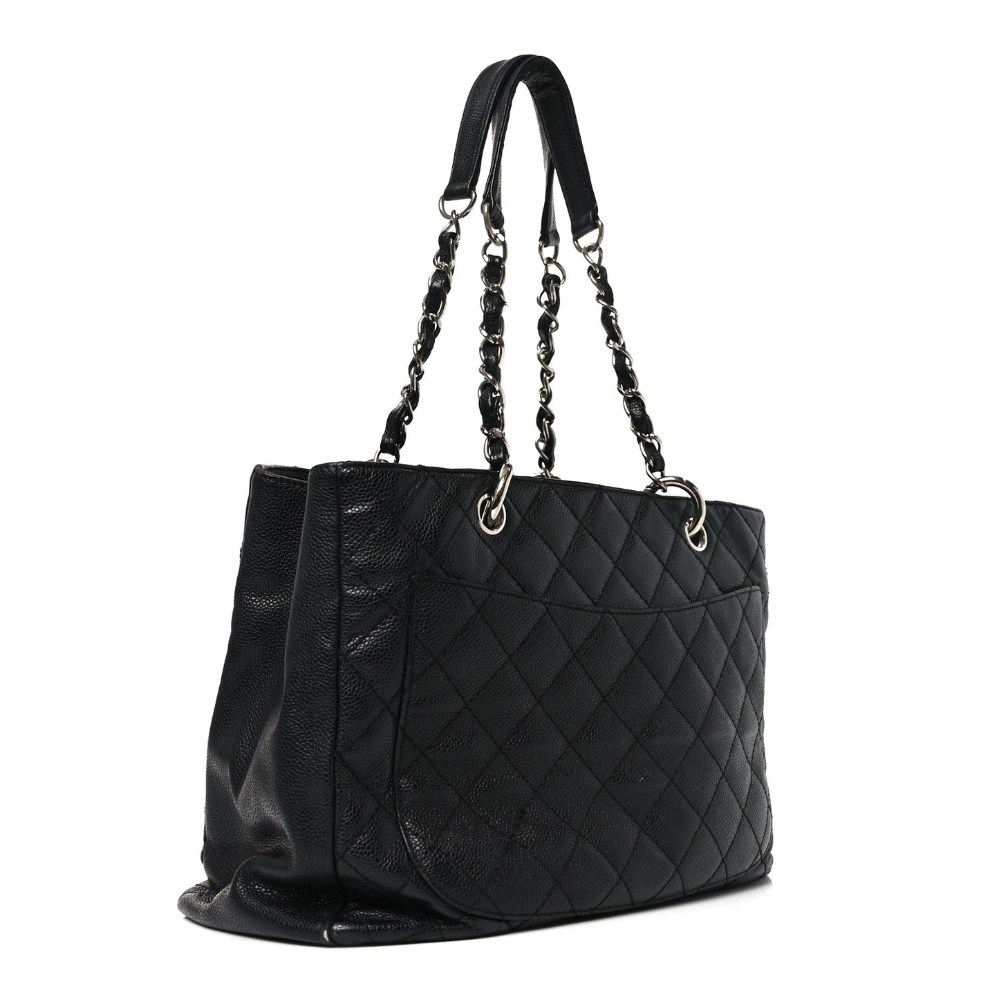 Caviar Quilted Grand Shopping Tote GST Black