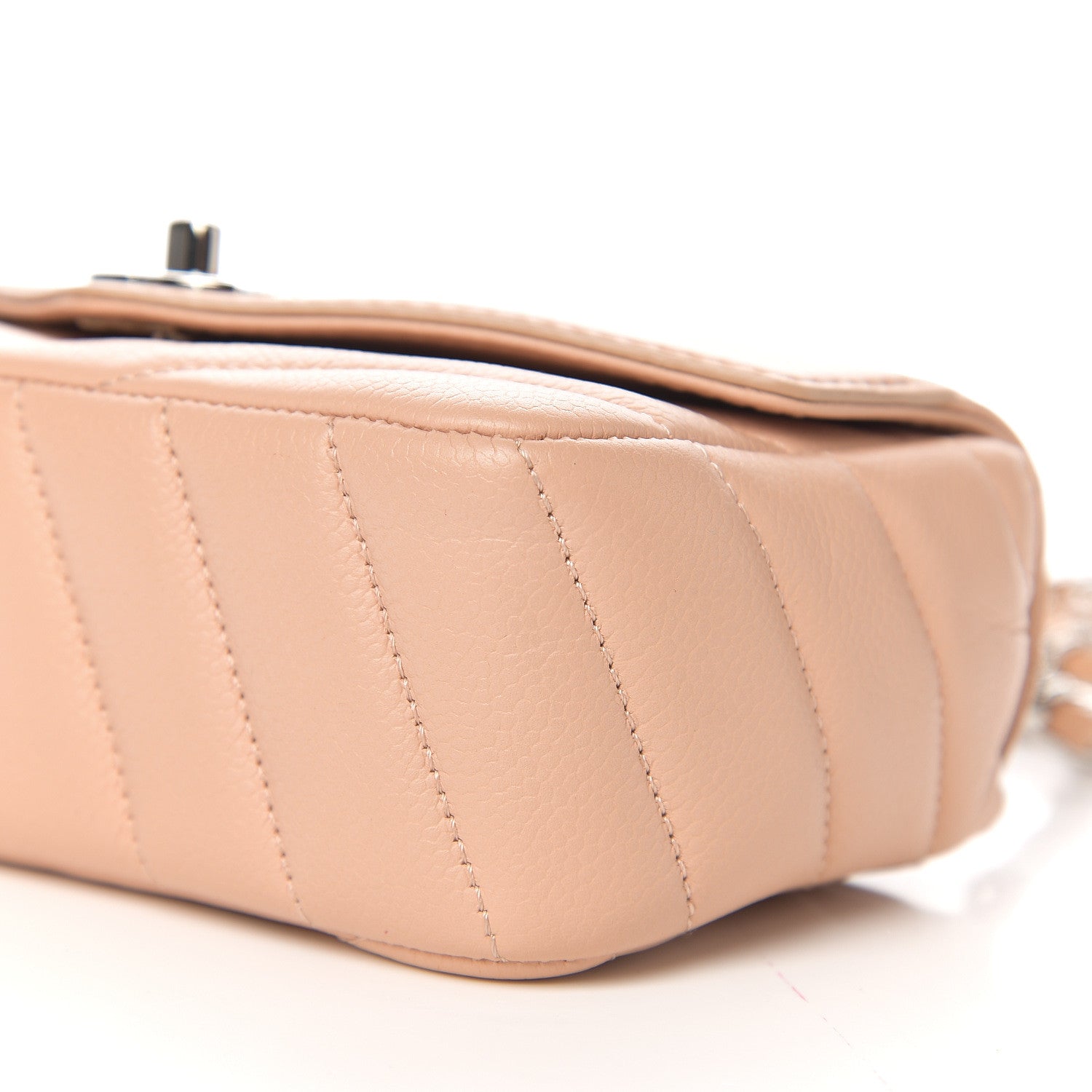 Chanel Caviar Chevron Quilted Small Single Flap Light Pink 8 of 9