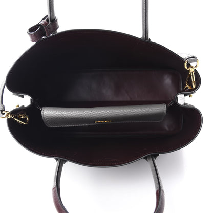 Prada Saffiano Cuir Medium Bi-Color Double Bag Marmo Granato 5 of 10