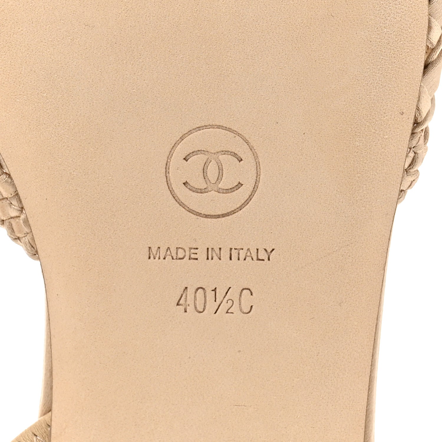 Chanel Satin Braided Slingback Flats 40.5 Beige 8 of 10