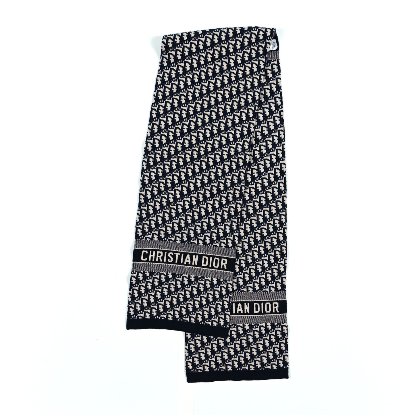 Wool Cashmere Oblique Scarf Beige Blue Black
