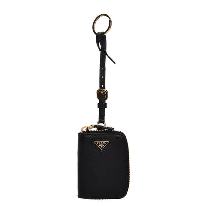 Prada Saffiano Zip Key Pouch Nero Black 1 of 5