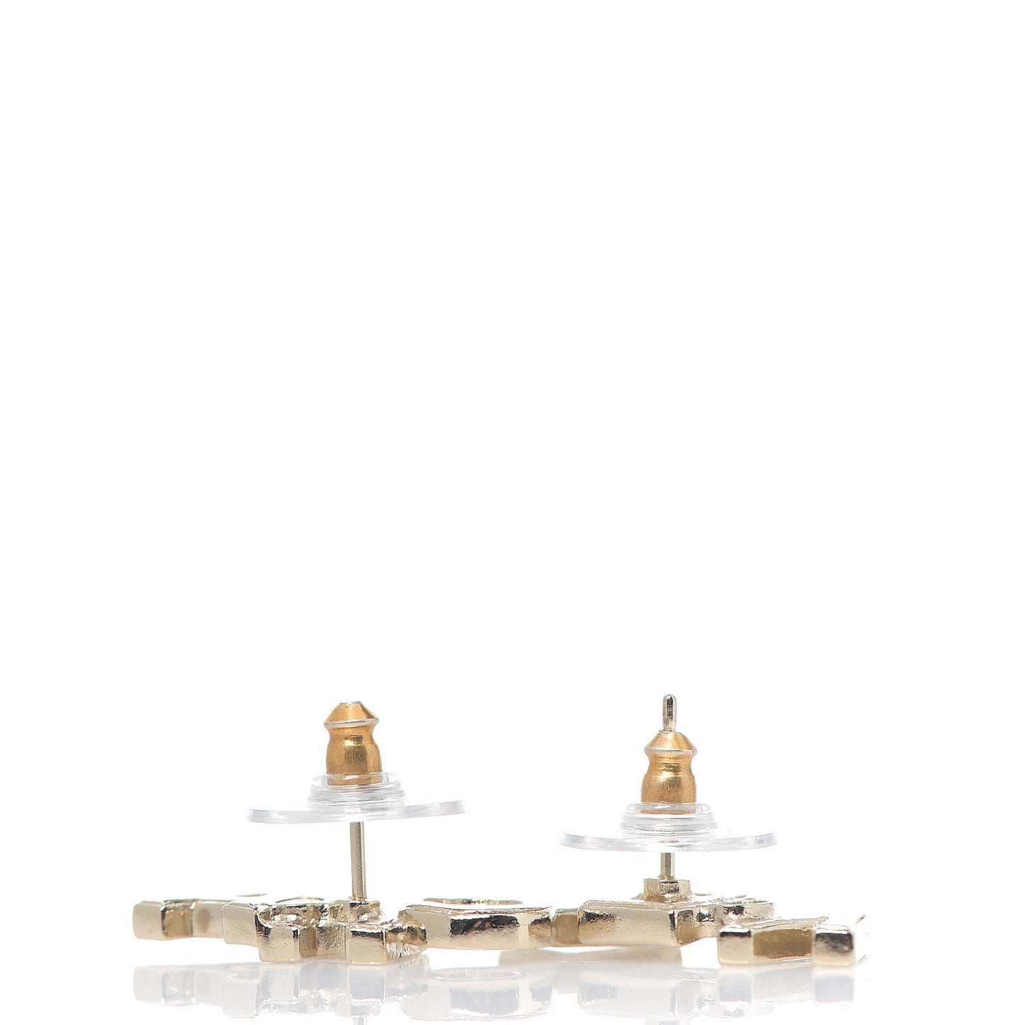 Crystal Pearl Signature Stud Earrings Gold
