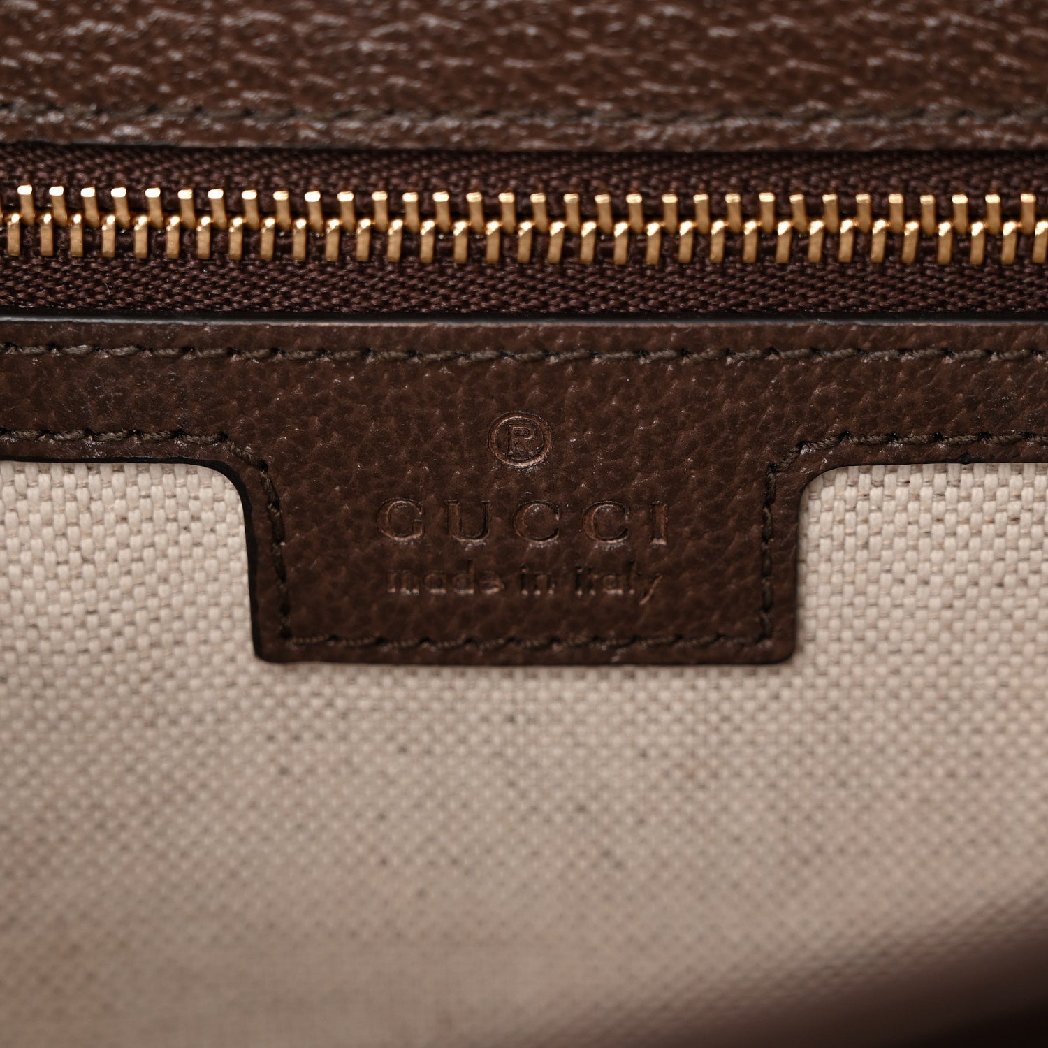Gucci Monogram Jumbo GG Textured Dollar Calfskin Web Small Ophidia Padlock Top Handle Bag Camel Ebony New Acero 6 of 12