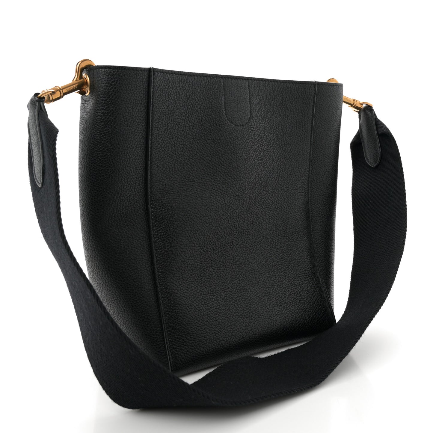 Soft Grained Calfskin Small Sangle Bucket Bag Black