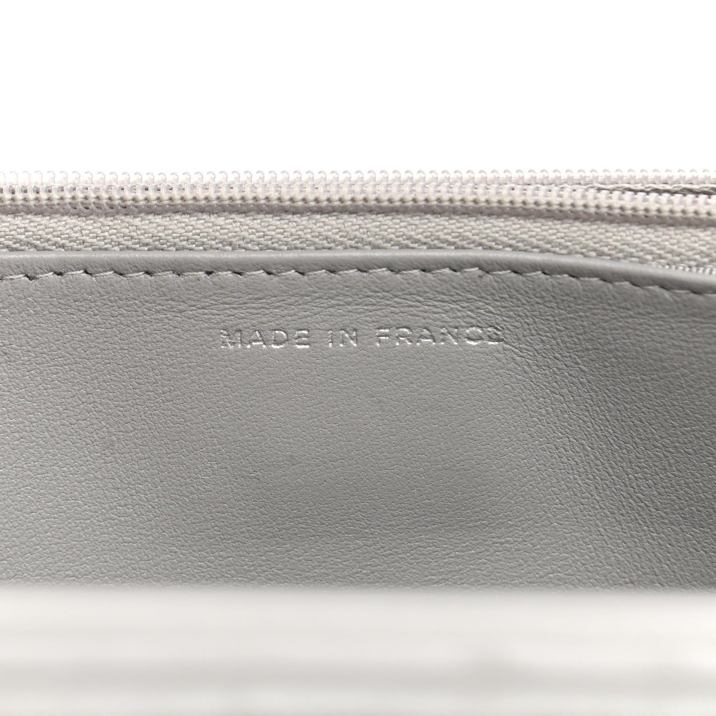 Lambskin Quilted Wallet On Chain WOC Grey